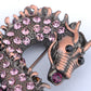 Antique Rust Gun Fantasy Renaissance Medieval Dragon Pink Brooch Pin