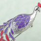 Amethyst Colorful Peacock Bird Feather Brooch Pin