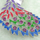 Amethyst Colorful Peacock Bird Feather Brooch Pin