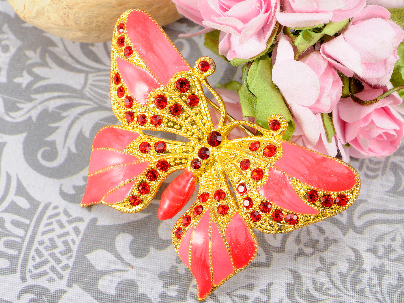 Enchanting Hyacinth Pink Butterfly Brooch Pin