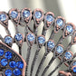 Bright Blue Jewel Beaded Peacock Pin Jewelry Brooch