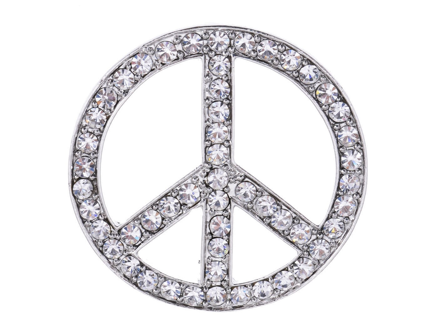 Vintage Shine Purple Pink Hippie Peace Sign Brooch Pin Pendent