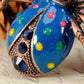 Enamel Blue Vivid Spider Insect Color Spots Pin Brooch Pendant