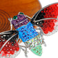 Vibrant Cicada Enamel Wings Purple Red Pin Brooch
