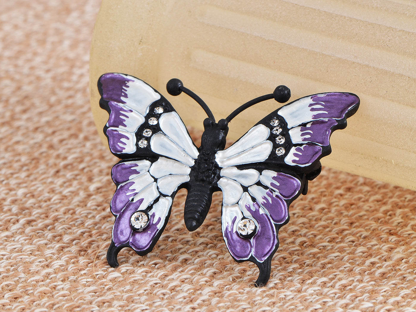 Abalone Colored Dark Butterfly Insect Wings Brooch Pin