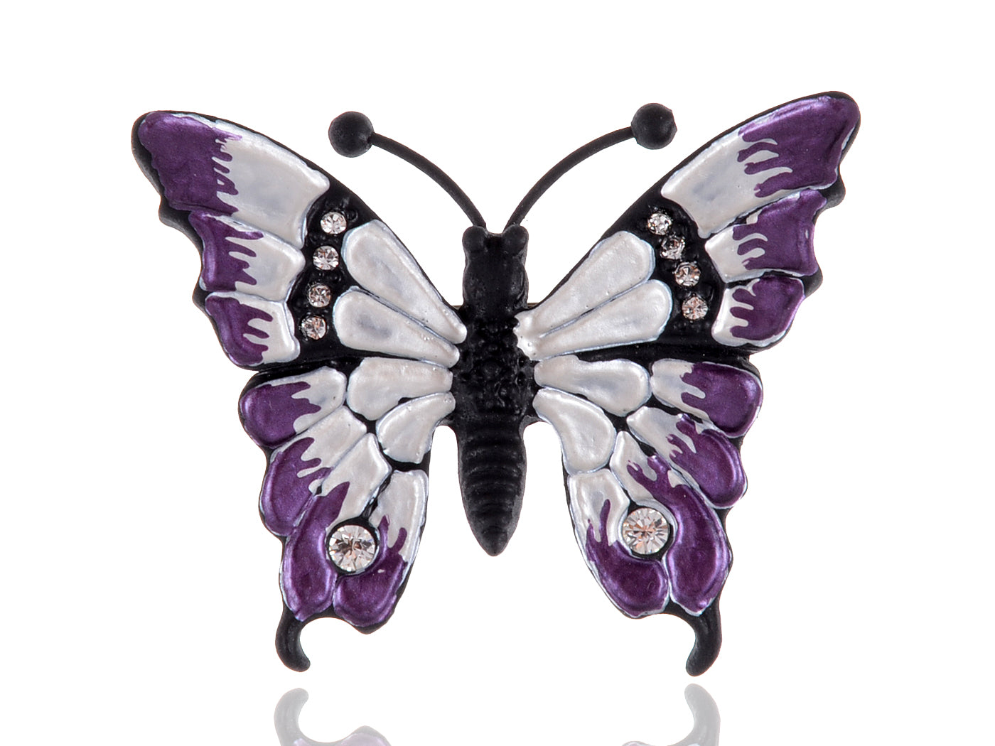 Abalone Colored Dark Butterfly Insect Wings Brooch Pin