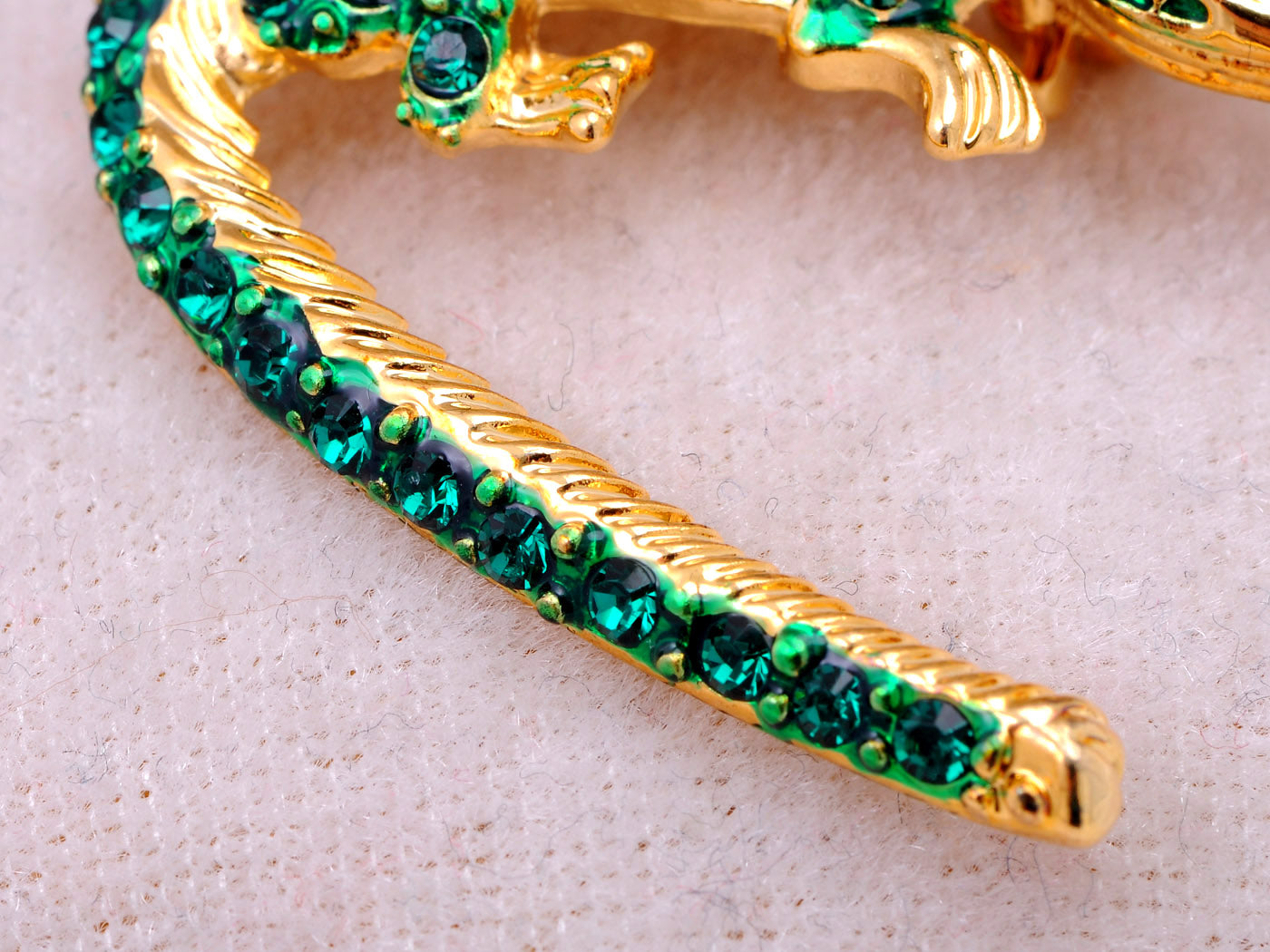 Green Enamel Body Crocodile Alligator Pin Brooch