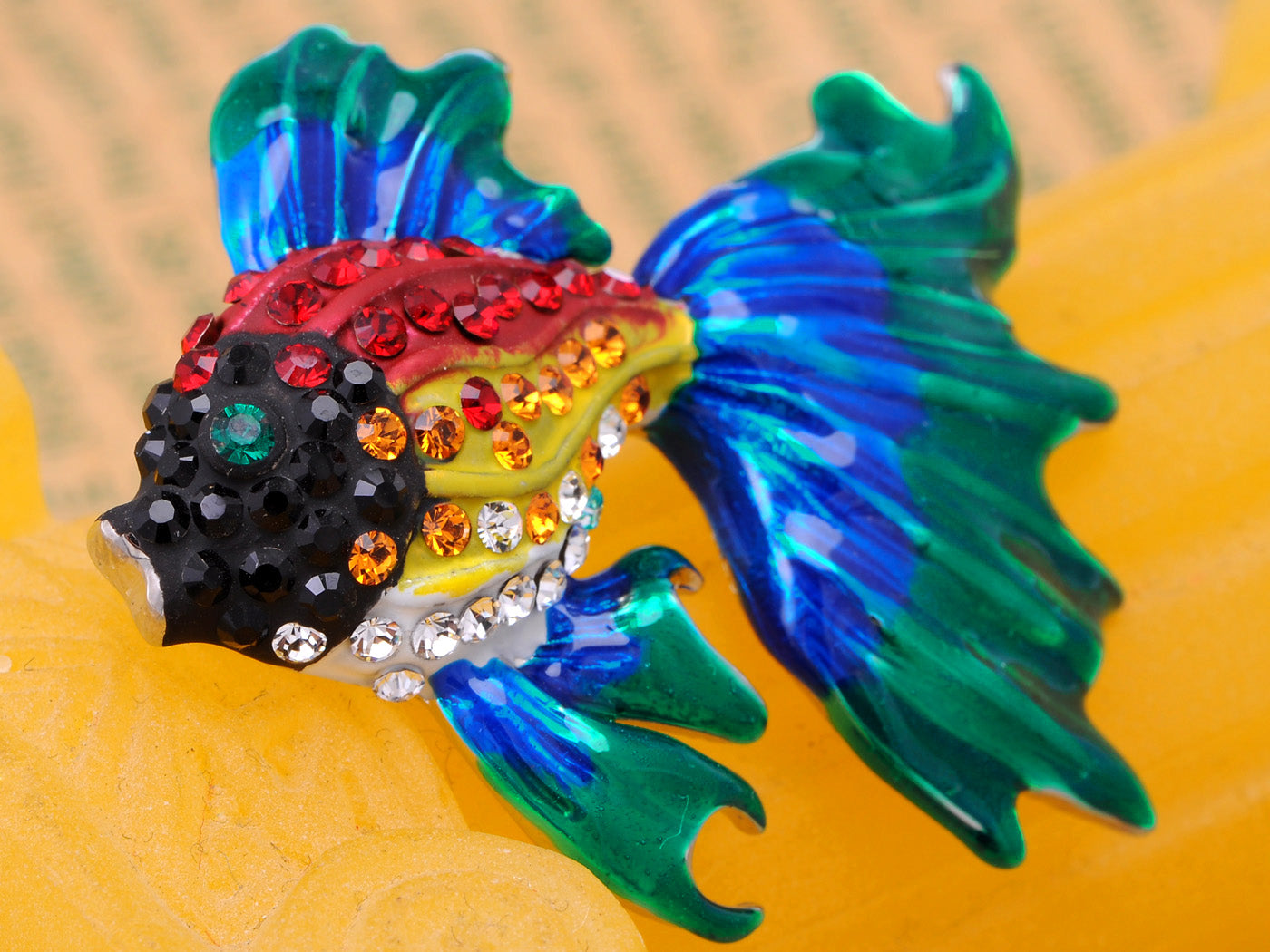 Multicolor Enamel Goldfish Tropical Fish Pin Brooch