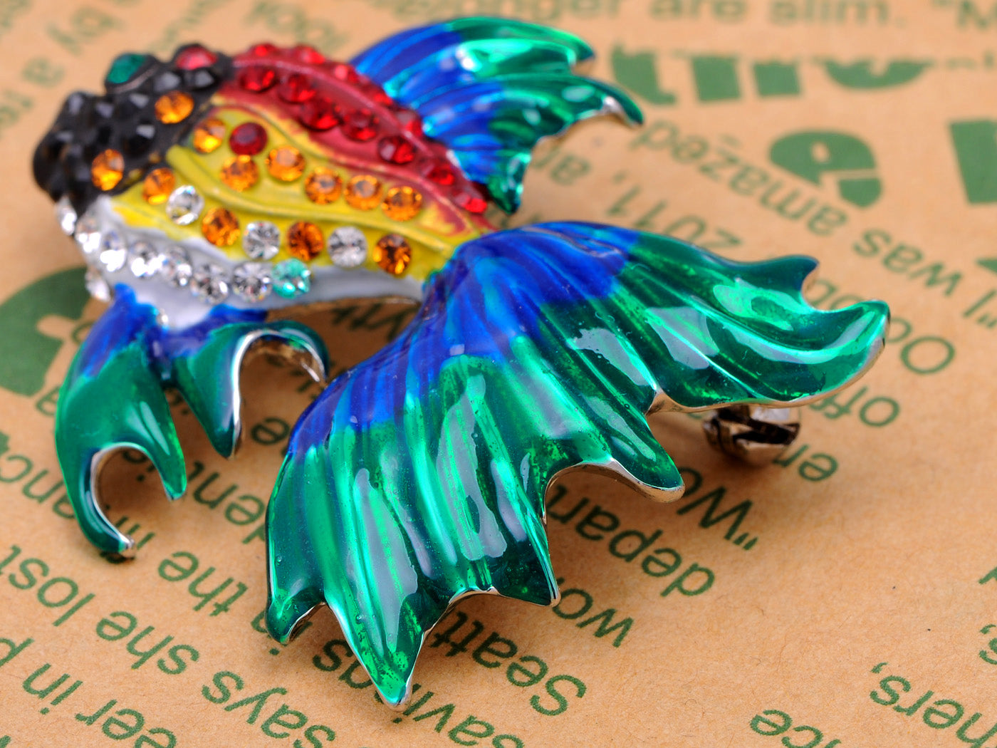 Multicolor Enamel Goldfish Tropical Fish Pin Brooch