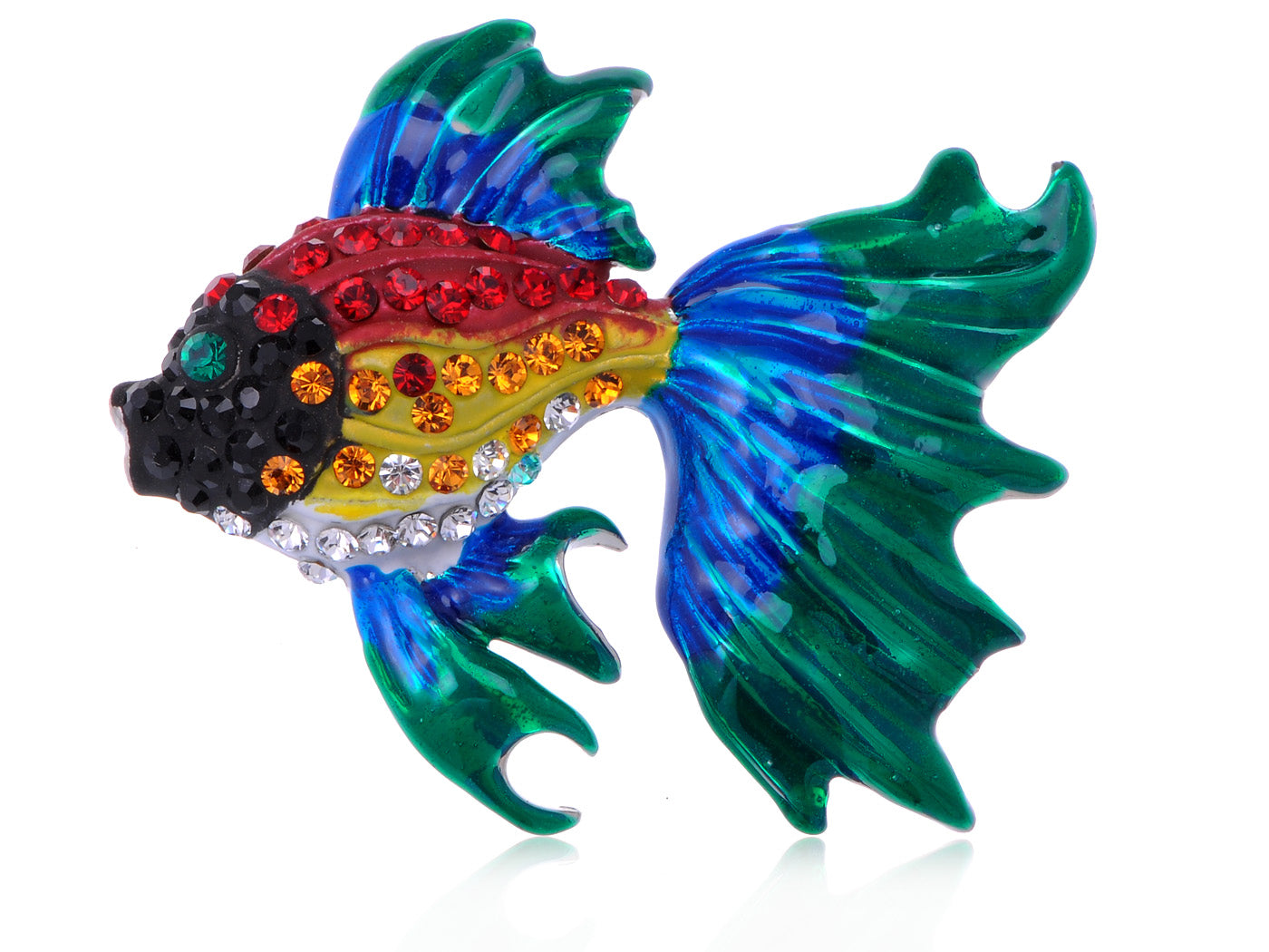 Multicolor Enamel Goldfish Tropical Fish Pin Brooch