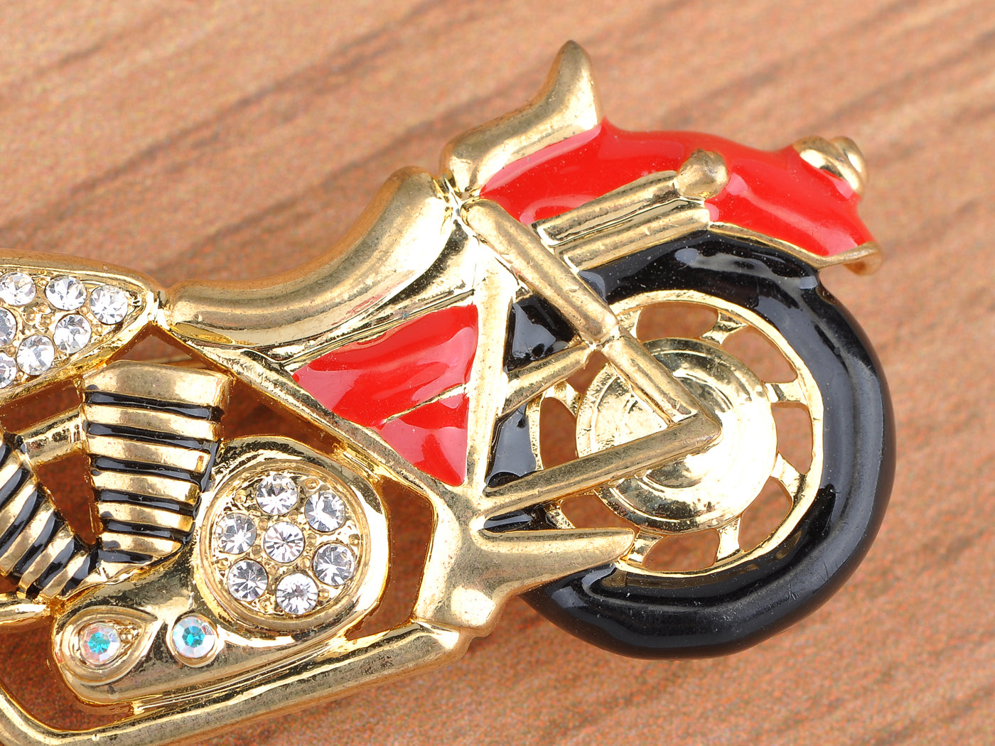 Red Black Harley Davidson Motorcycle Biker Brooch Pin