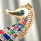 Emerald Eyed Multi Color Body Seahorse Jewel Pin Brooch