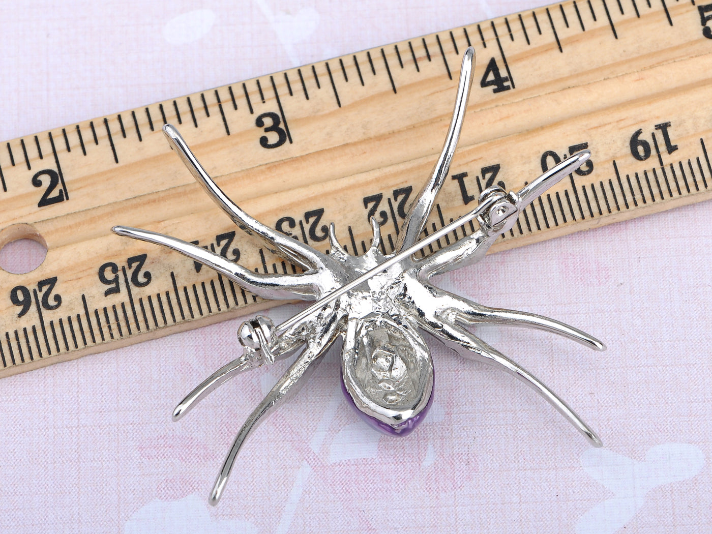 Amethyst Violet Cz Purple Belly Spider Bug Insect Pin Brooch