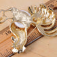 Gold Pearl Rooster Chicken Brooch Pin
