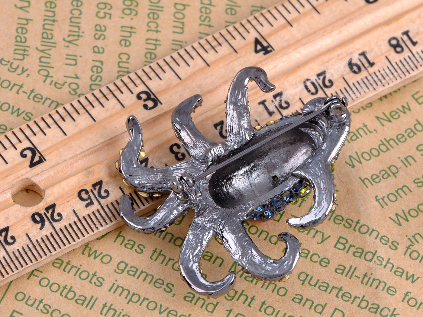 Nickel Multicolored Octopus Sea Monster Brooch Pin