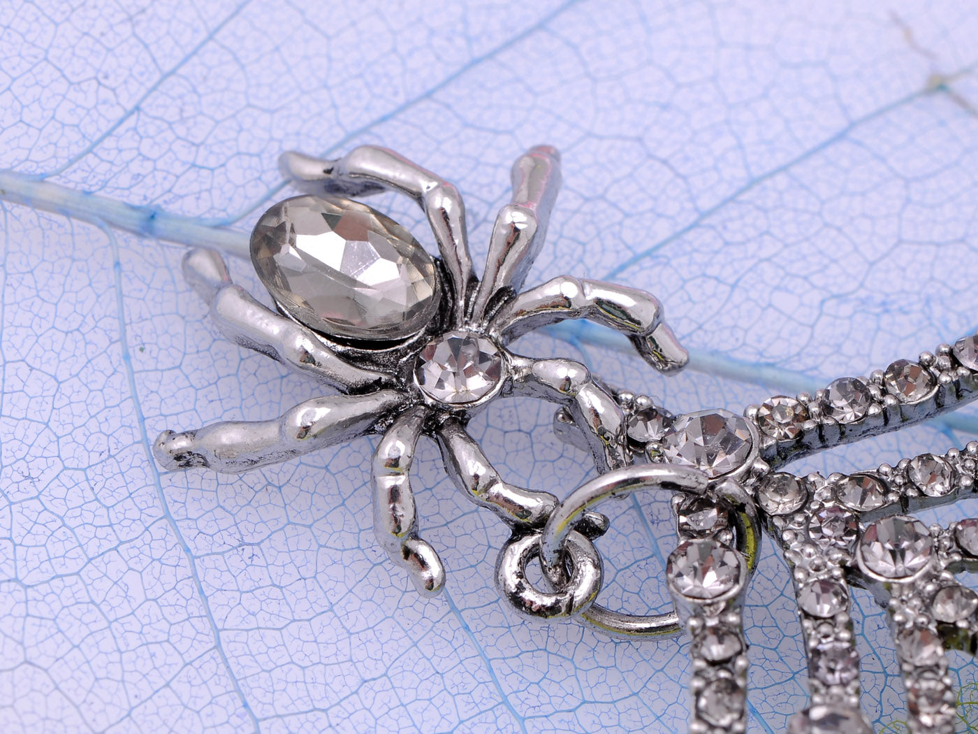 Pale Blue Spider Insect Brooch Pin