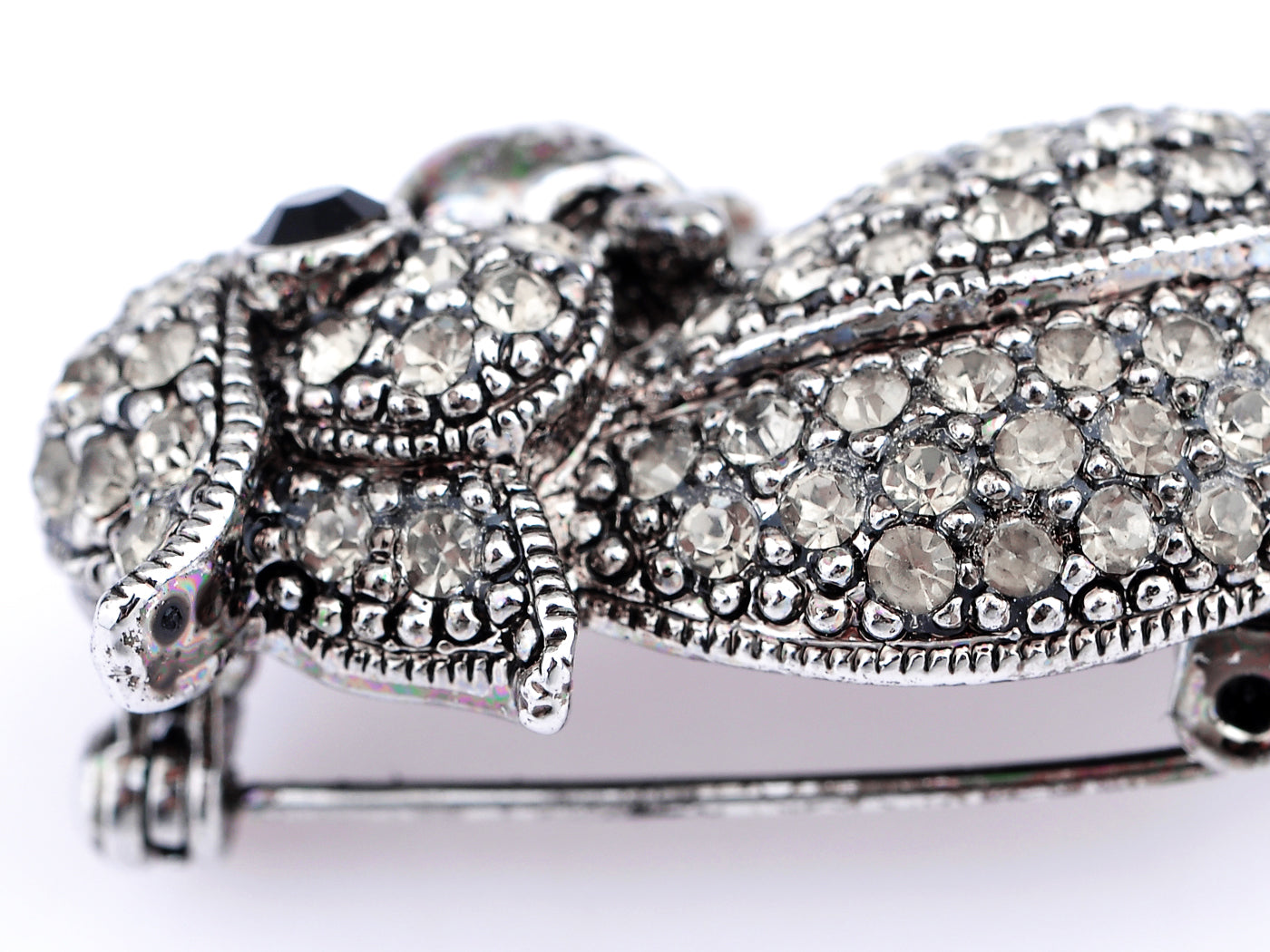 Gray Toucan Bird Colorful Tail Brooch Pin