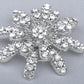 Gerber Daisy Snowflake Holiday Festive White Diamond Like Flower Brooch Pin