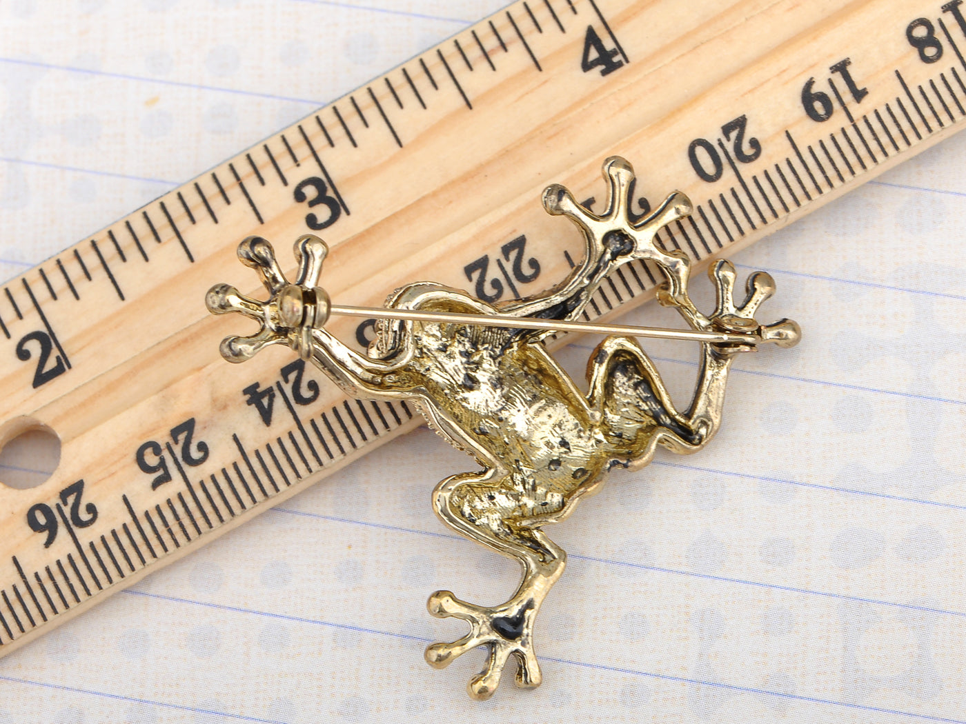 Topaz Colored Frog Toad Brooch Pin