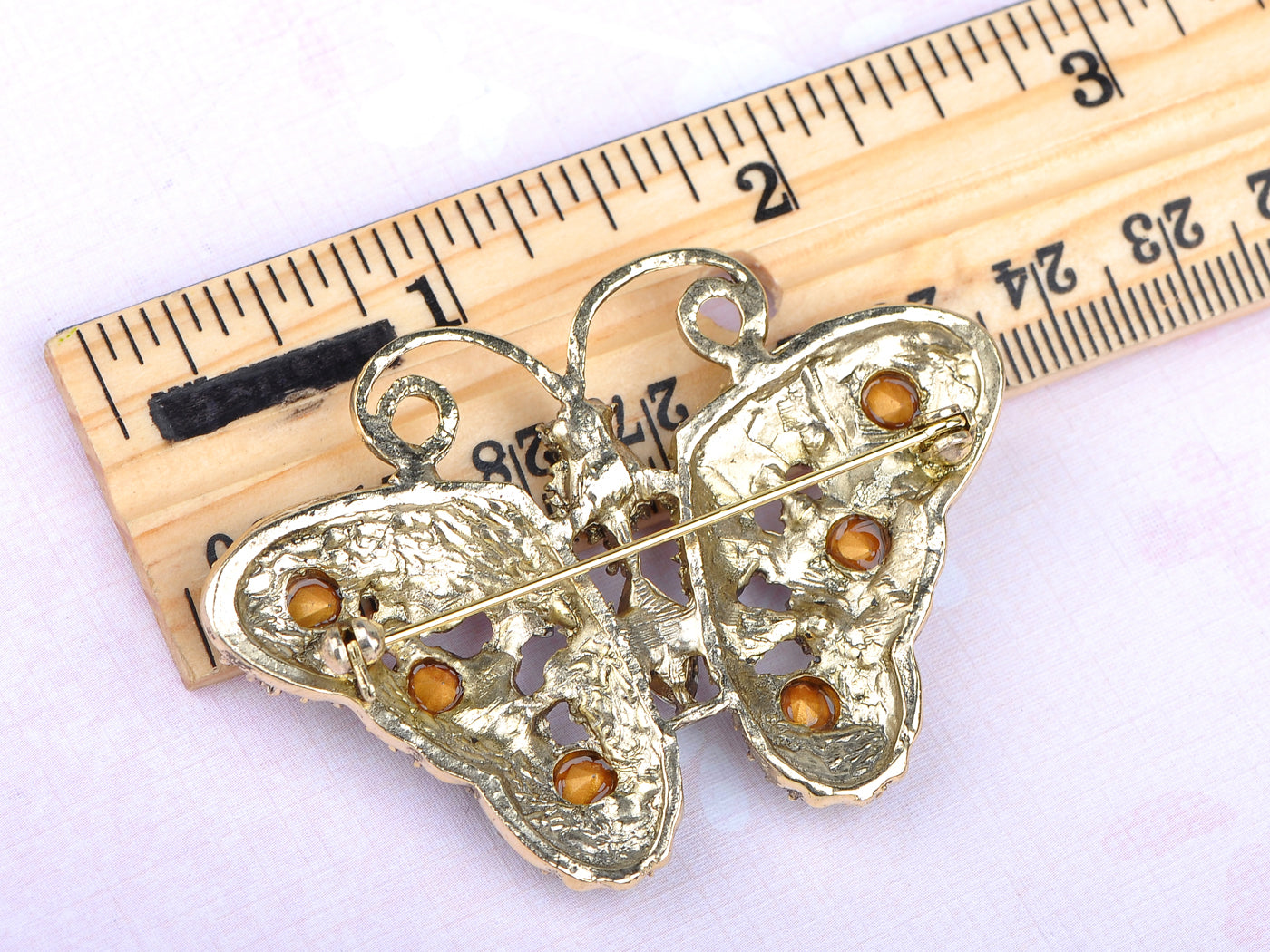 Soft Purple Cutout Butterfly Insect Brooch Pin