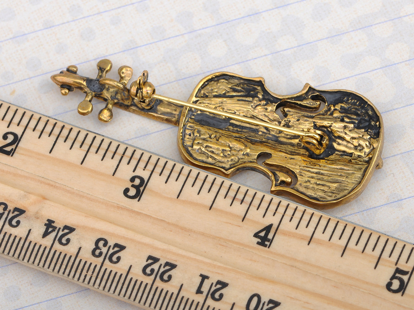 Violin Brooch Pin Enamel Bow Cello Fiddle Music Instrument