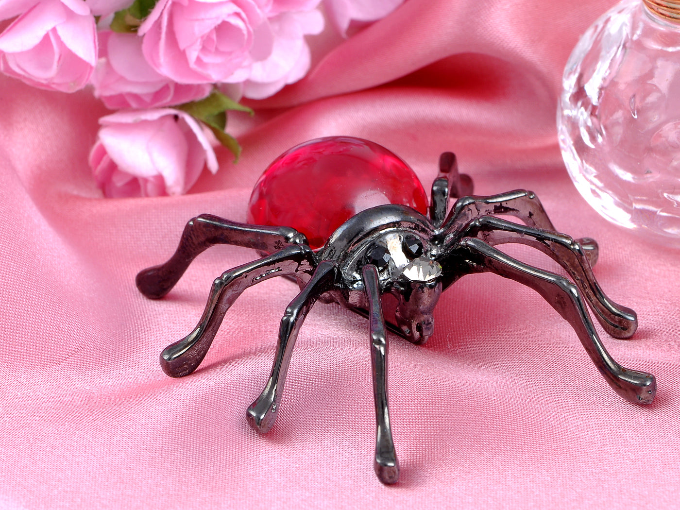 Gun Fat Beaded Body Tarantula Spider Pin Brooch