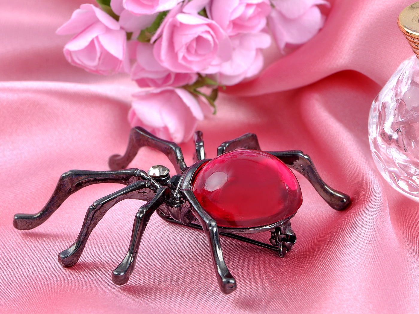 Gun Fat Beaded Body Tarantula Spider Pin Brooch