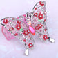 Floral Detail Filigree Fuchsia Ab Pink Butterfly Pin Brooch