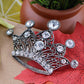 Antique Shine Smoker Topaz Princess Queen King Crown Brooch Pin Pendent