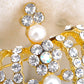 Antique Pearl Princess Queen Crown Brooch Pin