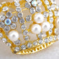 Antique Pearl Princess Queen Crown Brooch Pin