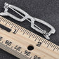Silver Colored Rectangle Nerdy Glasses Brooch Pin