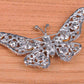 Nickel Emerald Green Colored Butterfly Insect Brooch Pin