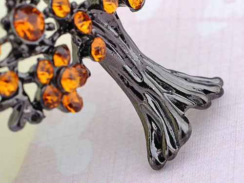 Gun Orange Red Apple Fruit Floral Tree Brooch Pin