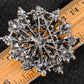 Shine Flower Snowflake Floral Wreath Wedding Brooch Pin