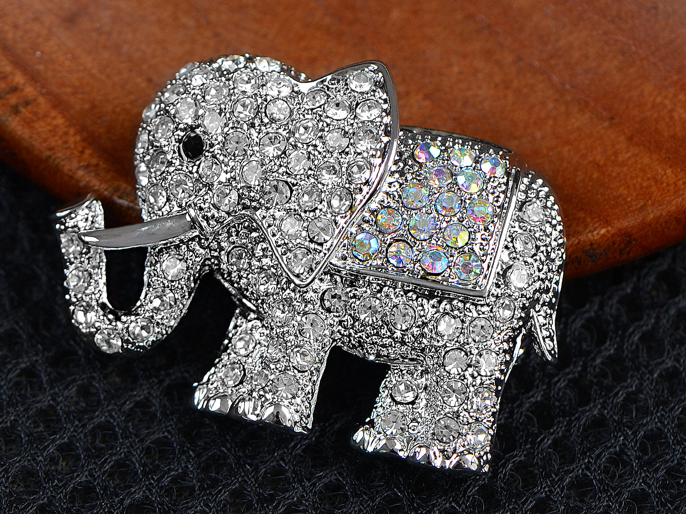 Indian African King Elephant Animal Kingdom Silver Brooch Pin