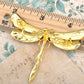 Colorful Enamel Painted Mosaic Wing Skinny Body Dragonfly Pin Brooch