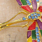 Colorful Enamel Painted Mosaic Wing Skinny Body Dragonfly Pin Brooch