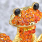 Fiery Orange Red Happy Smiling Frog Pin Brooch
