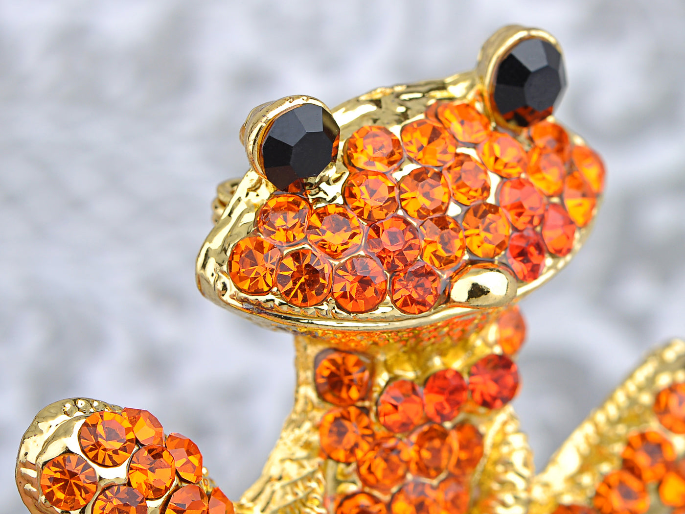 Fiery Orange Red Happy Smiling Frog Pin Brooch