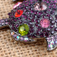 Nickel Purple Colorful Sea Turtle Tortoise Shell Brooch Pin