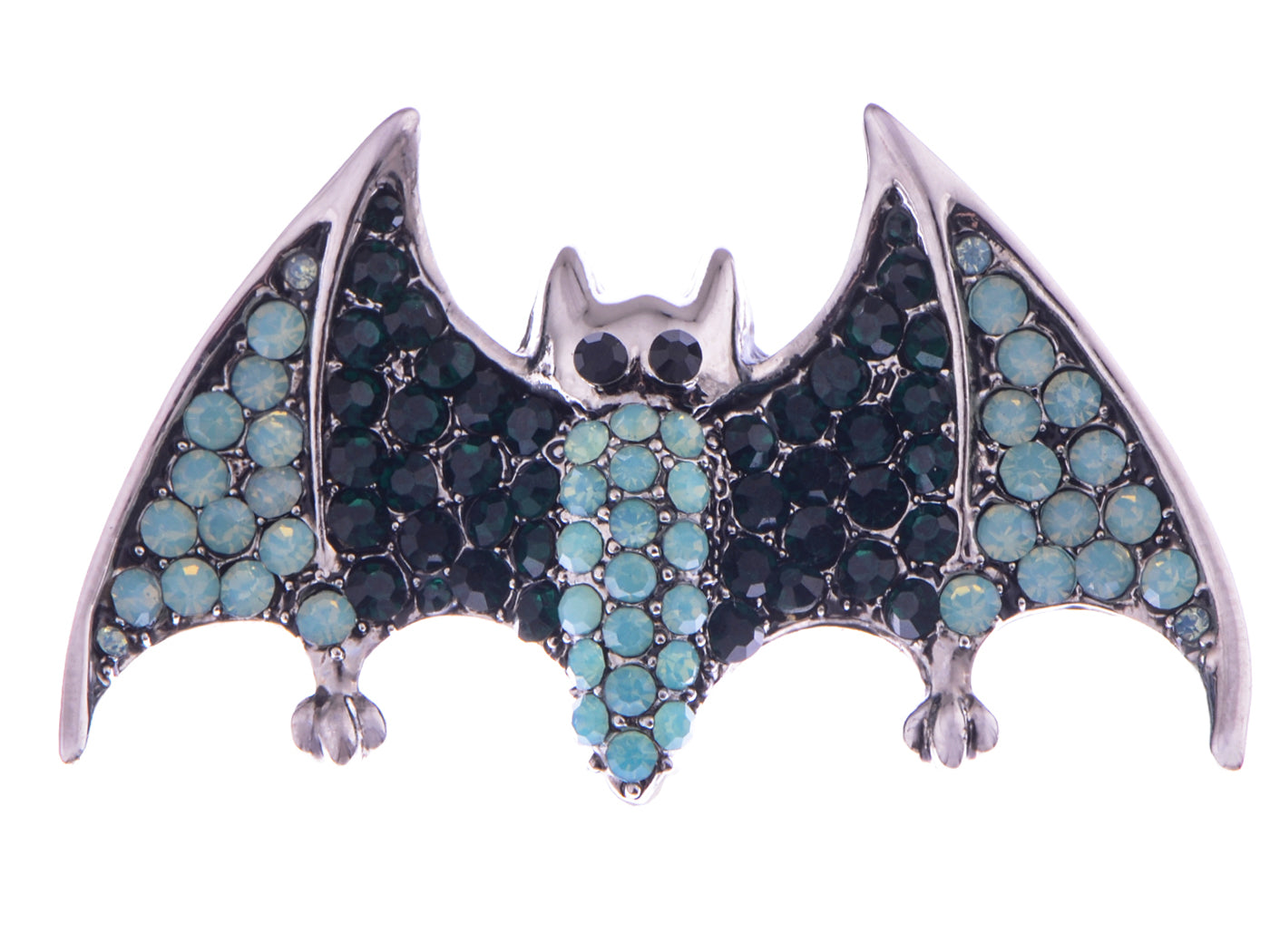 Silver Halloween Ombre Pink Vampire Bat Wing Animal Brooch Pin