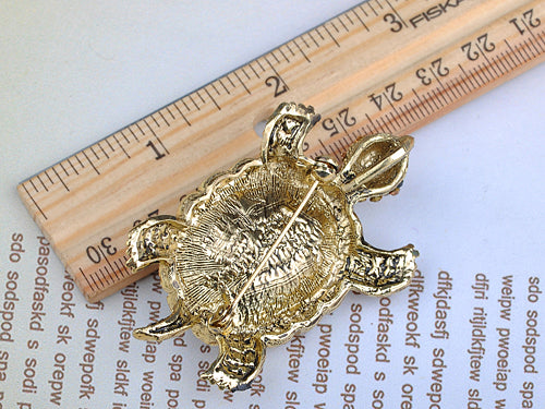 Topaz Brown Turtle Tortoise Reptile Pin Brooch - ALILANG.COM