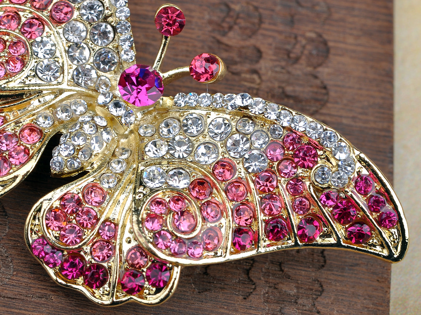 Pink Butterfly Insect Brooch Pin