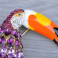Retro Gold Purple Tropical Rainforest Toucan Parrot Bird Brooch Pin