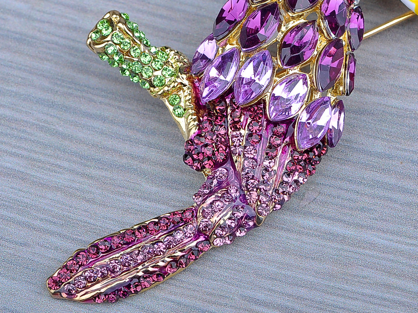 Retro Gold Purple Tropical Rainforest Toucan Parrot Bird Brooch Pin - ALILANG.COM