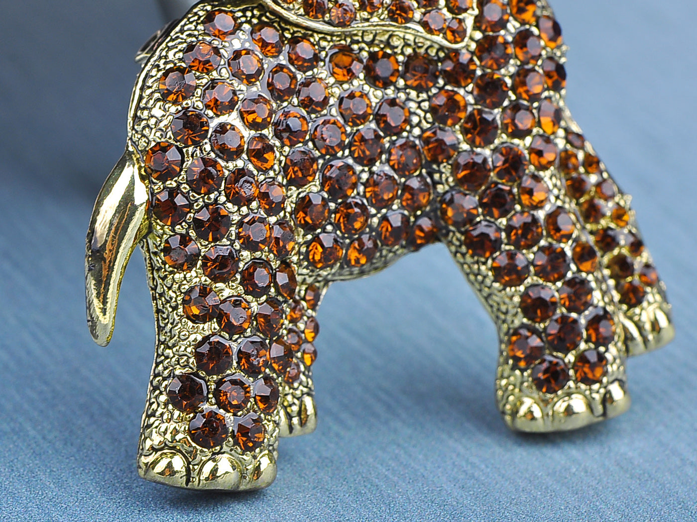 Brown Animal Elephant Trunk Brooch Pin