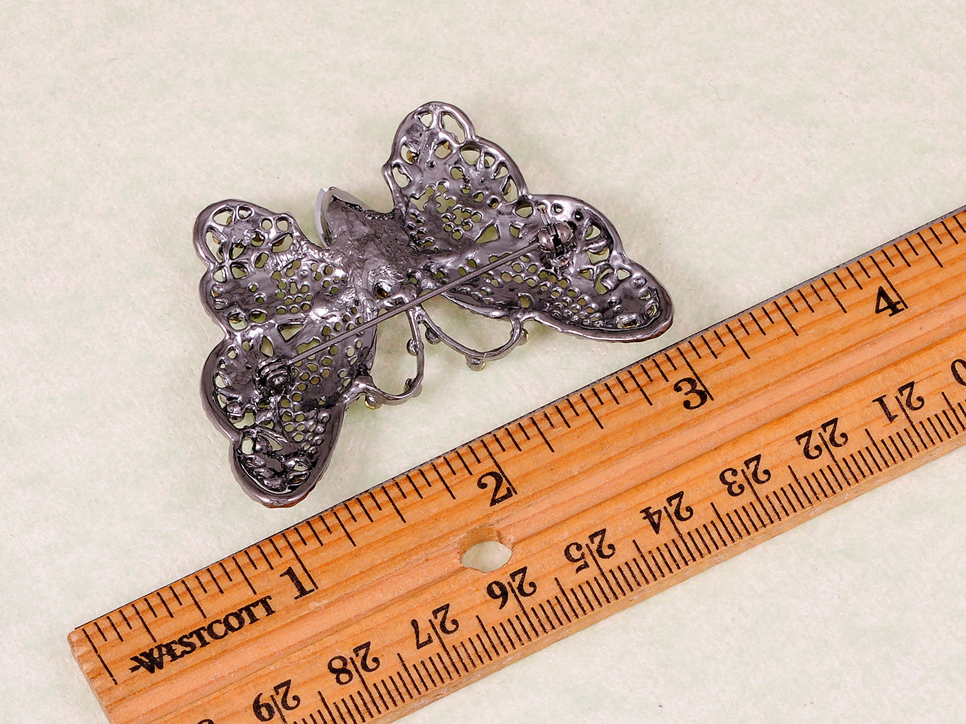 Antique Green Butterfly Insect Brooch Pin