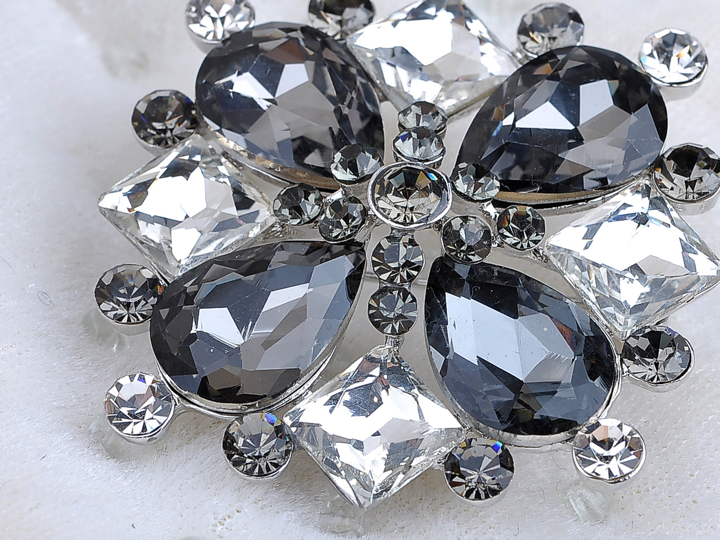 Beautiful Morion Square Circle Teardrop Pin Brooch - ALILANG.COM
