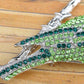 Shine Emerald Green Bird Branch Brooch Pin Pendent